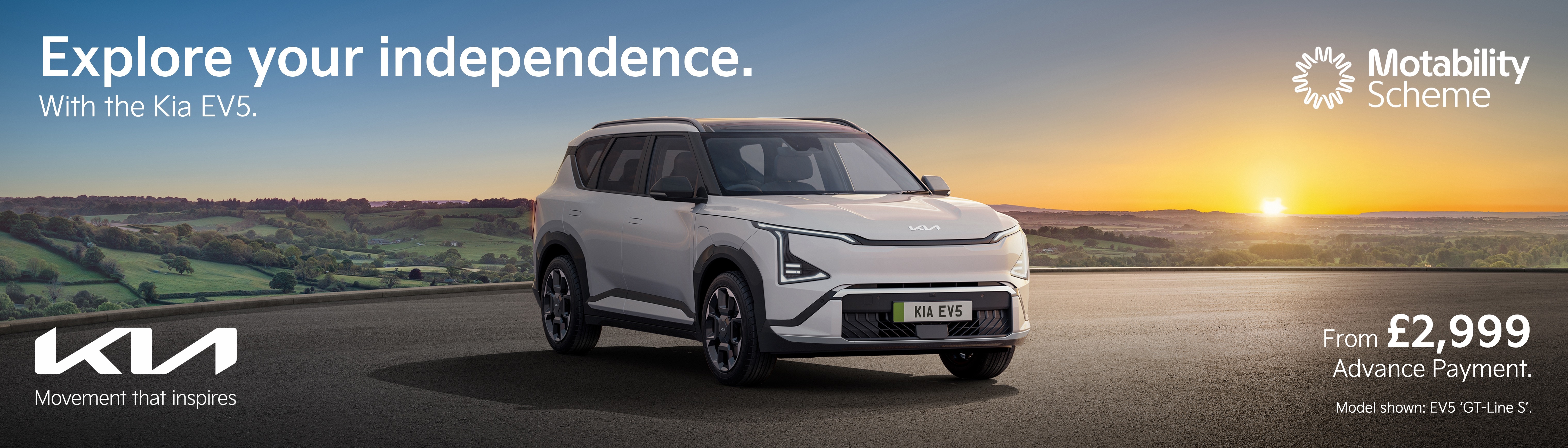 Kia EV5 Q2 motab banner