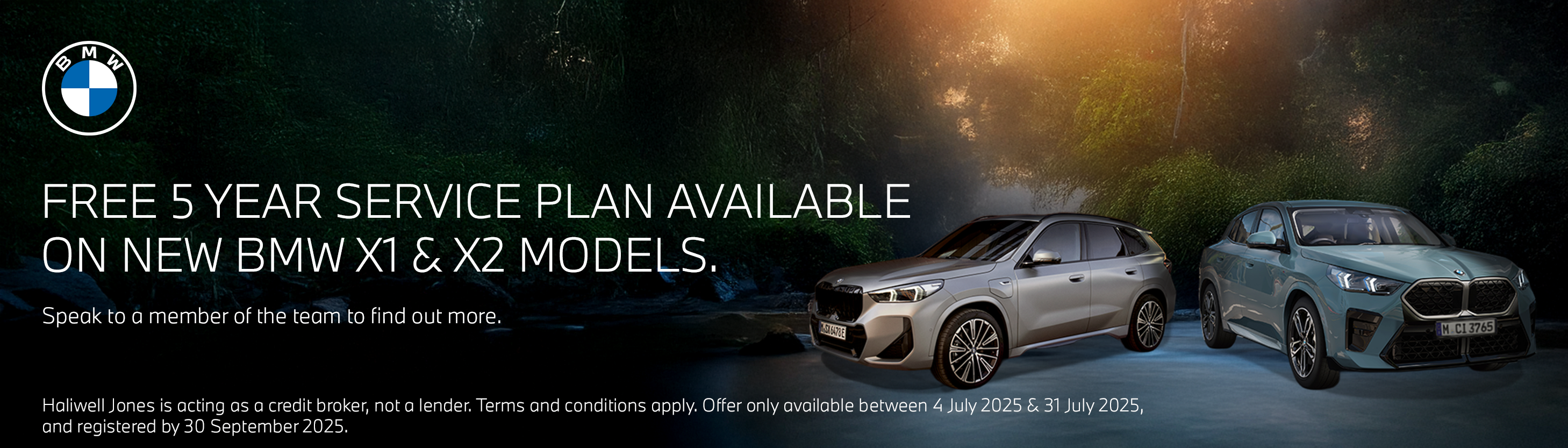 Q3 2025 - BMW New - X1/X2 Service Plan - Desktop Banner