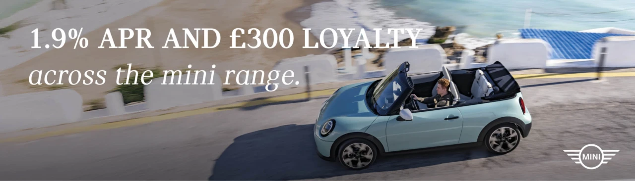 1.9% APR Representative on selected MINI models Banner