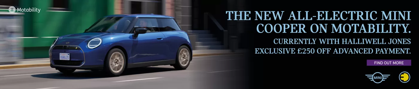 The New All-Electric MINI Cooper on Motability - Desktop Banner