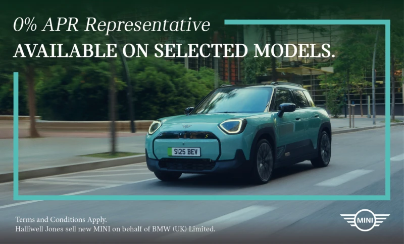 0% APR Representative on Electric Cooper and Electric Aceman Banner Mobile
