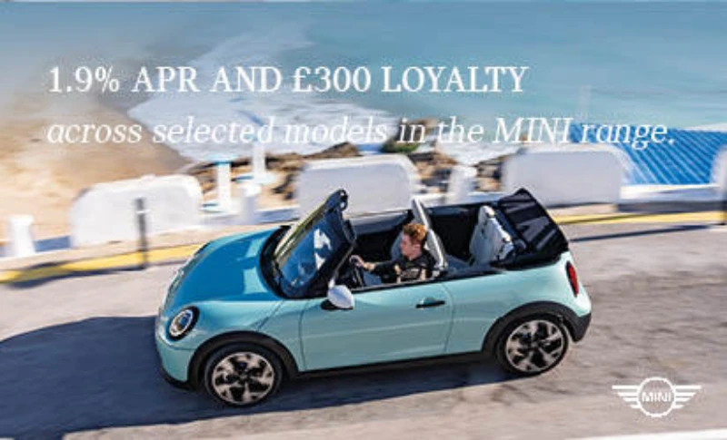1.9% APR Representative on selected MINI models Banner Mobile