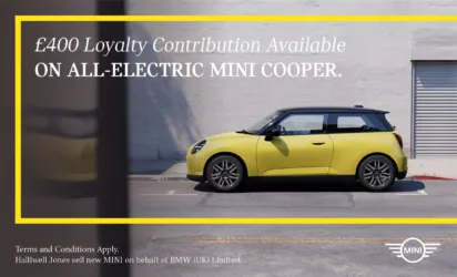 £400 Loyalty Contribution Available on All-Electric Cooper - Mobile Banner