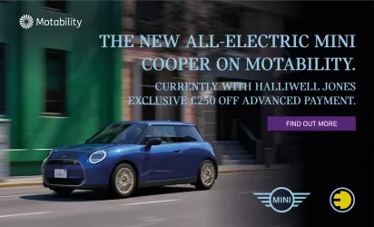 The New All-Electric MINI Cooper on Motability - Mobile Banner