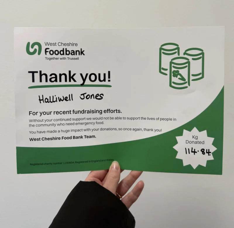 Halliwell Jones Delivers 114.84kg to Chester Foodbank - Image 1495849/1