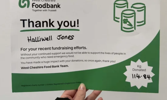 Halliwell Jones Delivers 114.84kg to Chester Foodbank